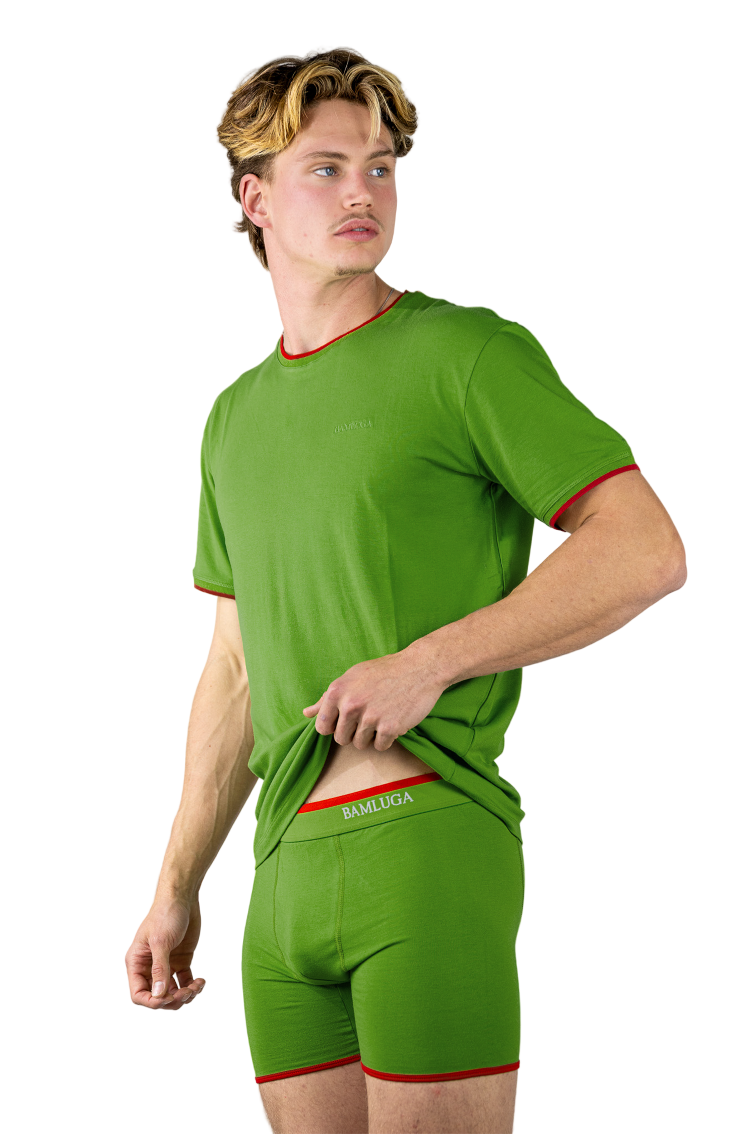Bamboe Boxershort Heren Slim fit Groen BAMLUGA