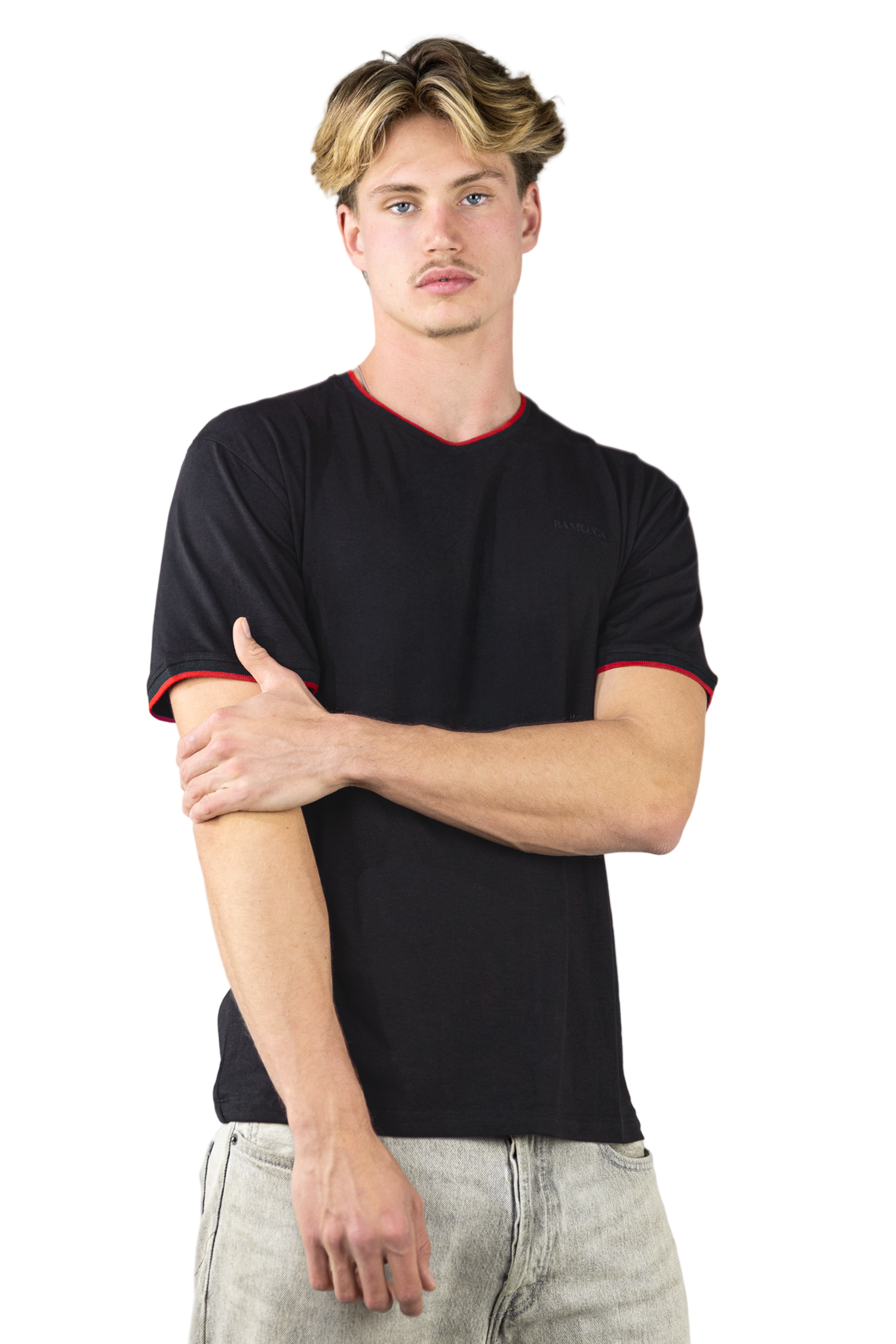 Bamboe T-shirt Slim fit Zwart BAMLUGA