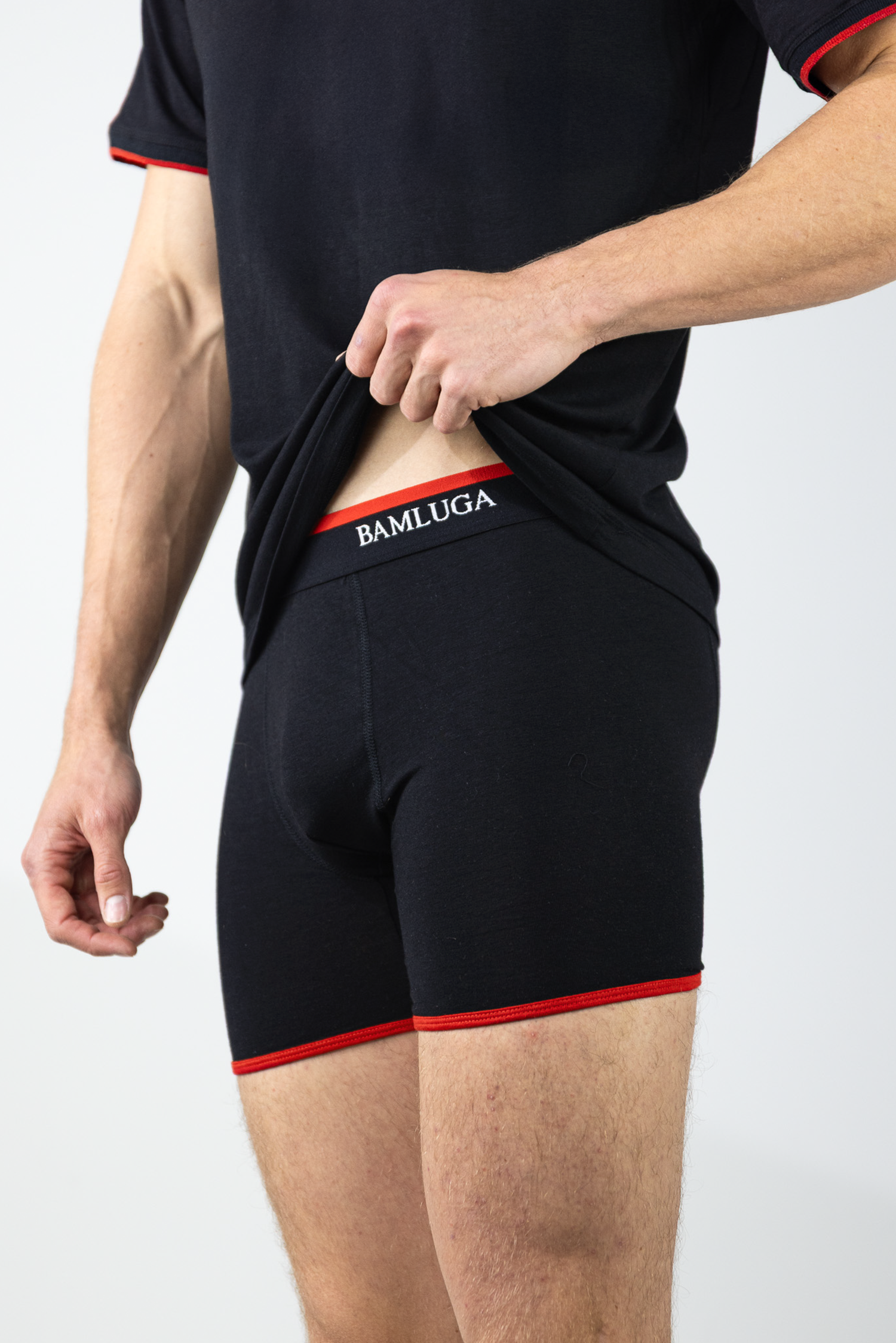 Bamboe T-shirt Slim fit Zwart BAMLUGA