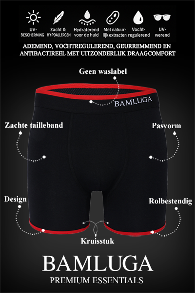 Bamboe T-shirt Slim fit Zwart BAMLUGA