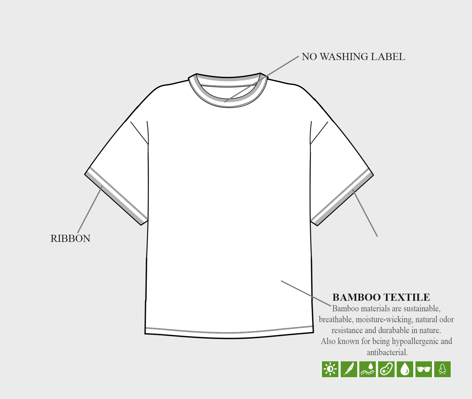 Bamboo T-shirt Slim fit Black BAMLUGA