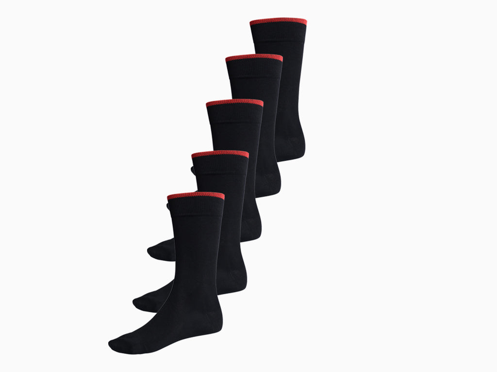 Bamboe Sokken Hoog Zwart 5-pack BAMLUGA