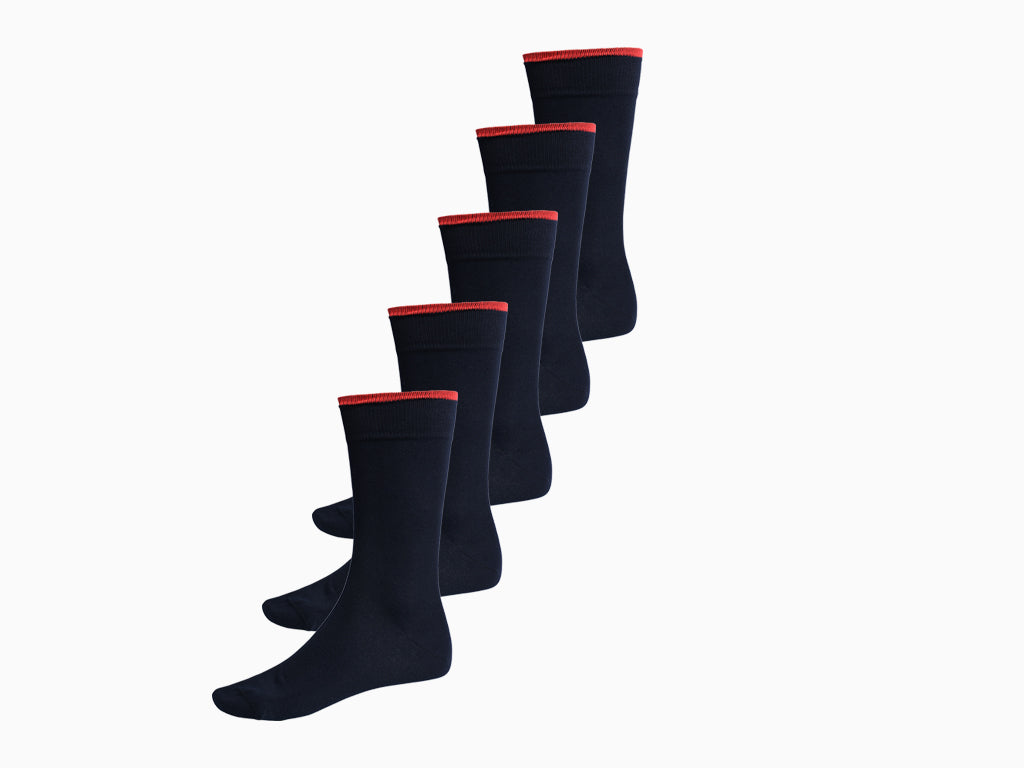 Bamboe Sokken Hoog Marineblauw 5-pack BAMLUGA