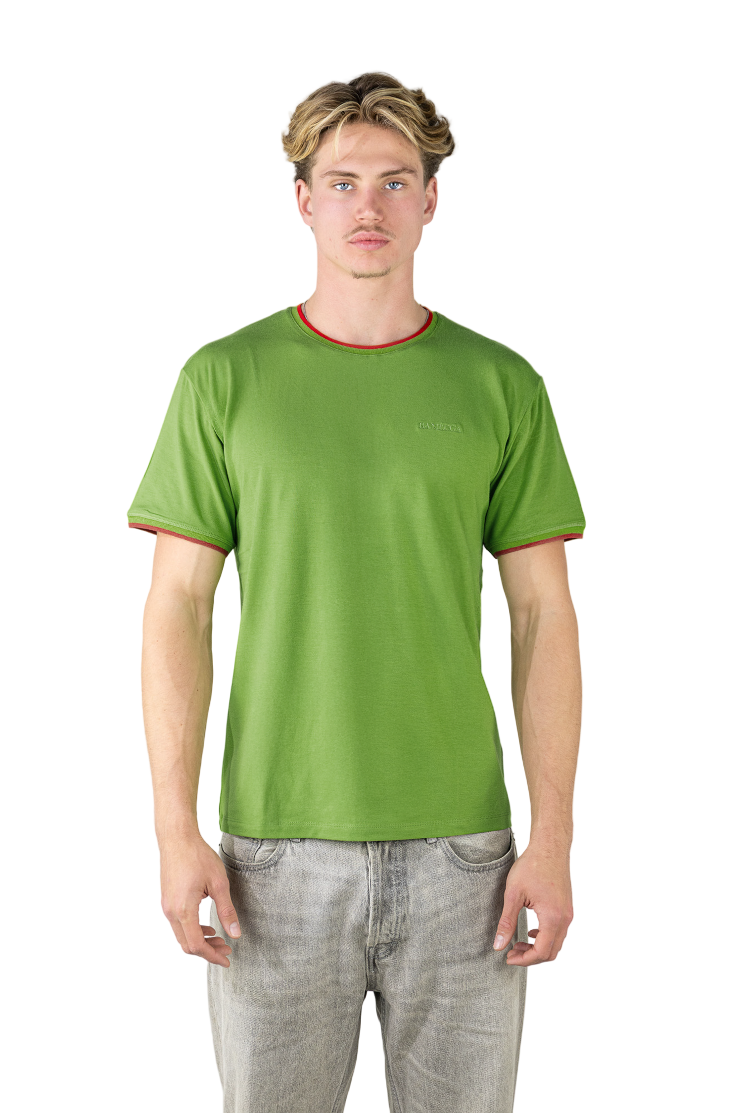 Bamboe T-shirt Slim fit Groen BAMLUGA