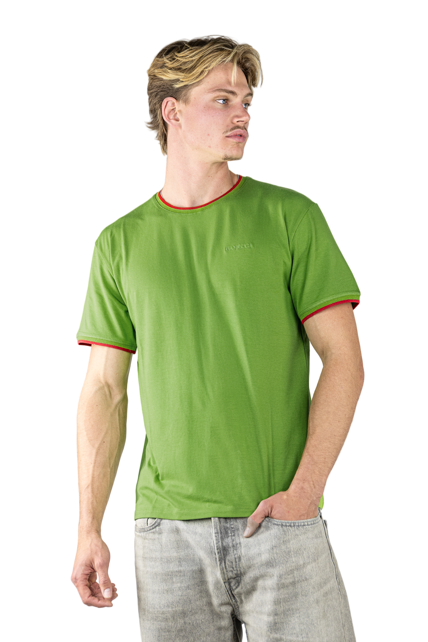 Bamboe T-shirt Slim fit Groen BAMLUGA
