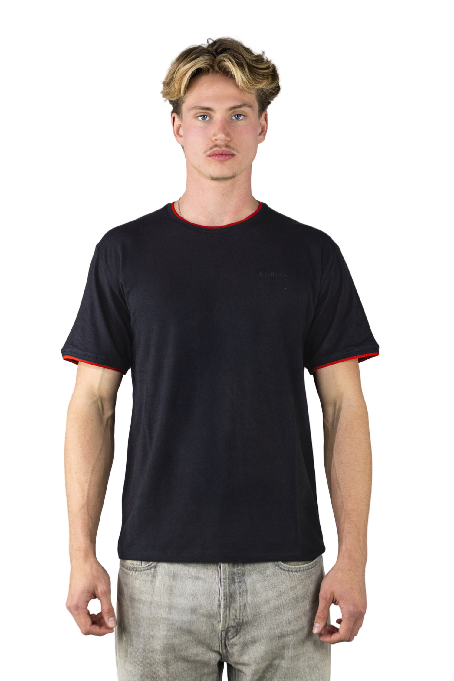 Bamboe T-shirt Slim fit Zwart BAMLUGA