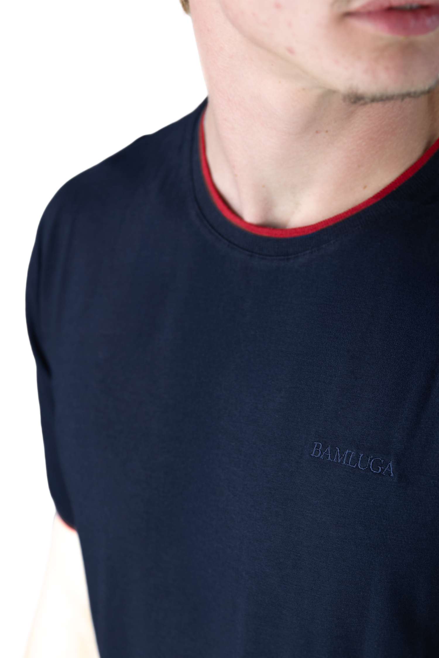 Bamboe T-shirt Slim fit Marineblauw BAMLUGA