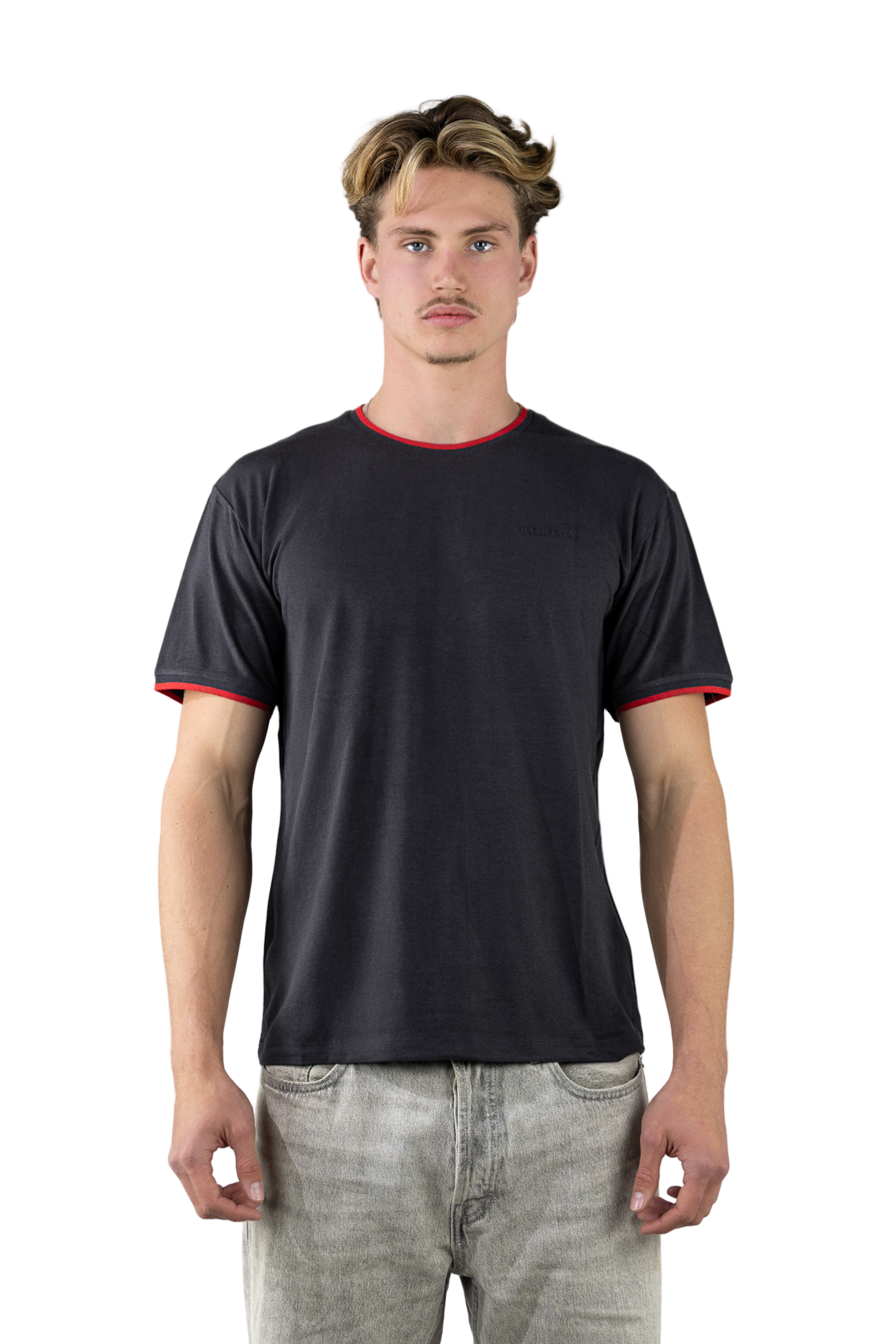 Bamboe T-shirt Slim fit Grijs BAMLUGA