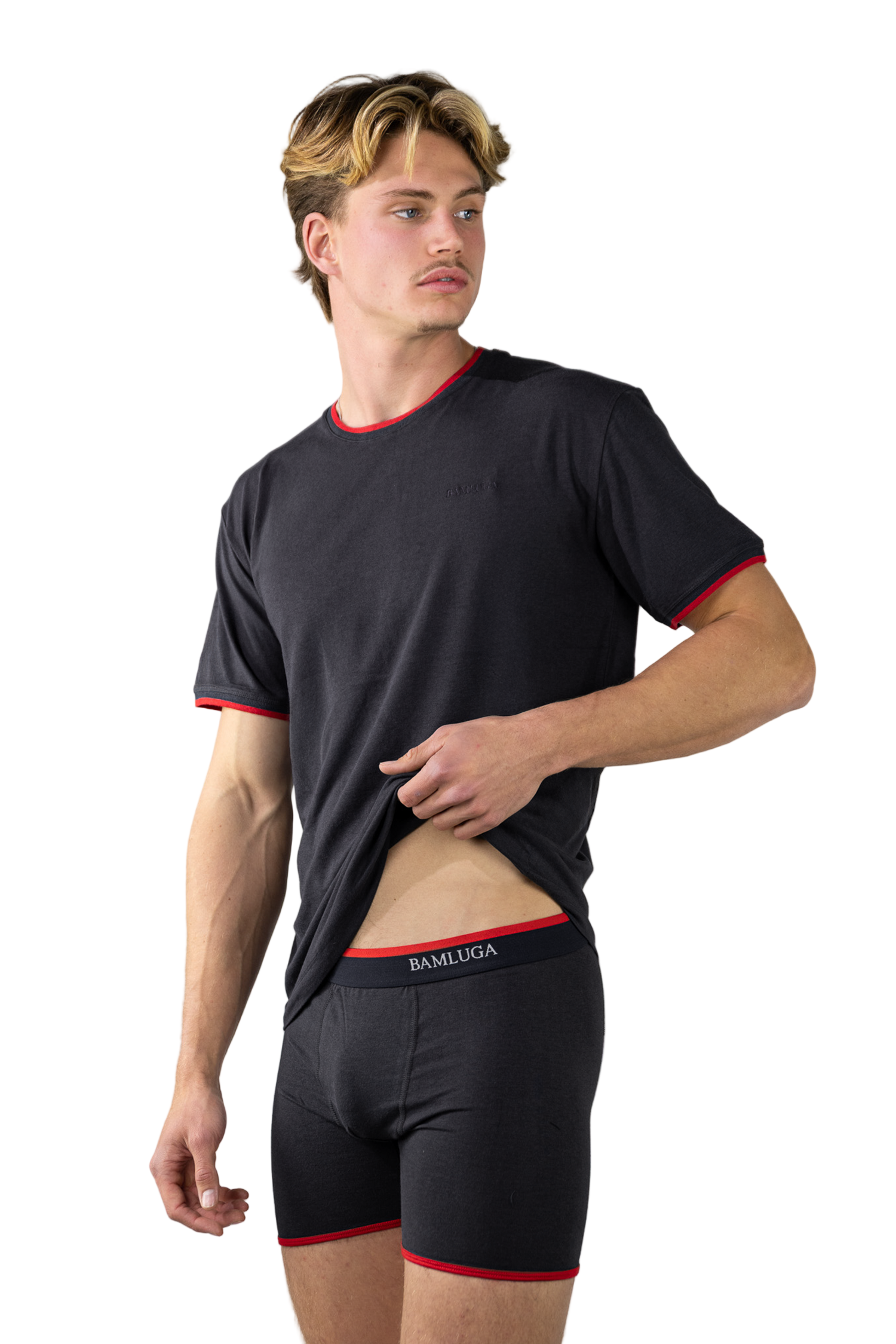 Bamboe T-shirt Slim fit Grijs BAMLUGA