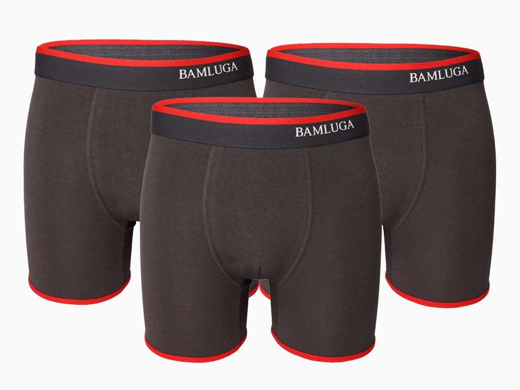 Boxer in bambù slim fit grigi, confezione da 3 <tc>BAMLUGA</tc>