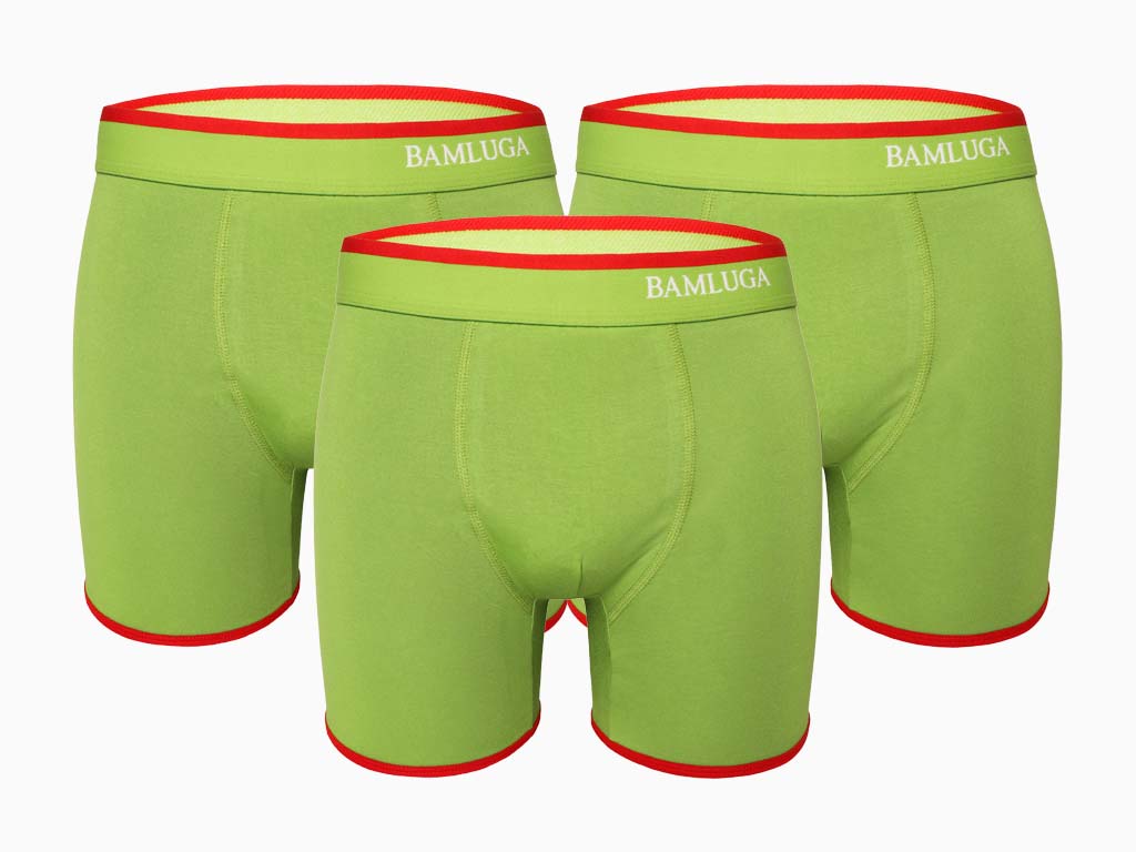 Boxer in bambù slim fit verdi, confezione da 3 <tc>BAMLUGA</tc>