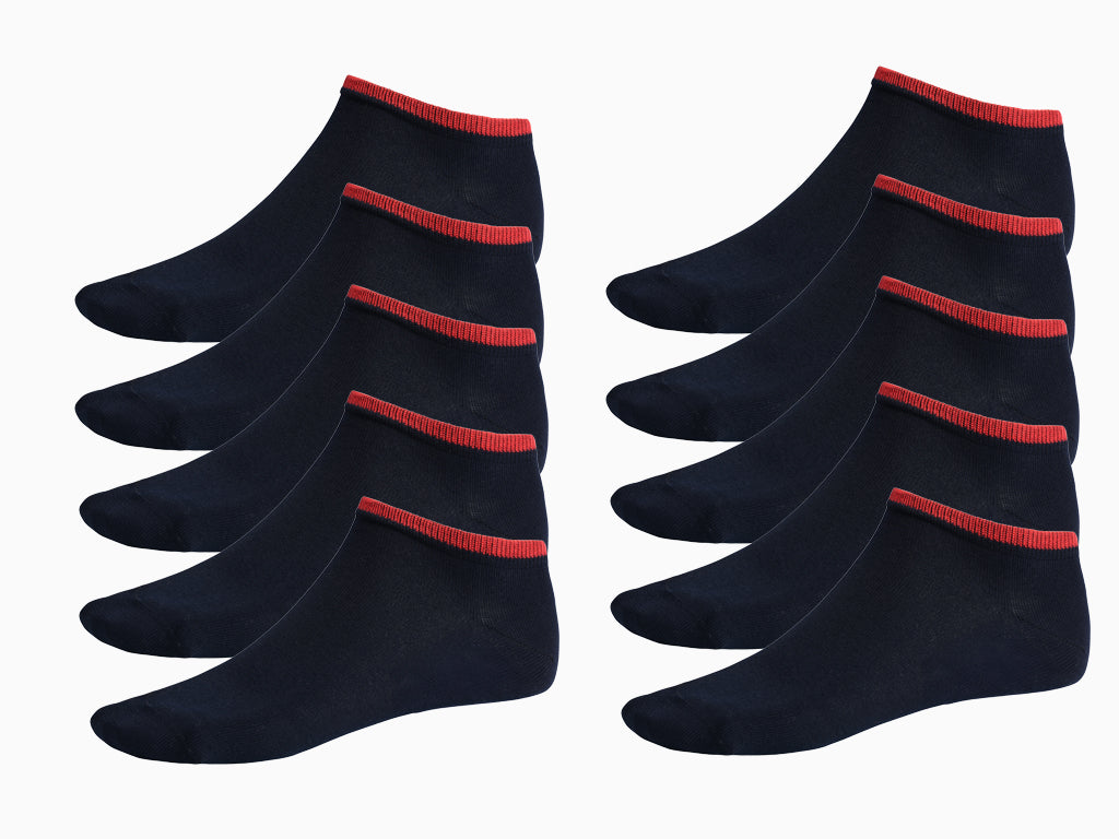 Bamboo Socks Sneaker Navy Blue 10-pack <tc>BAMLUGA</tc>