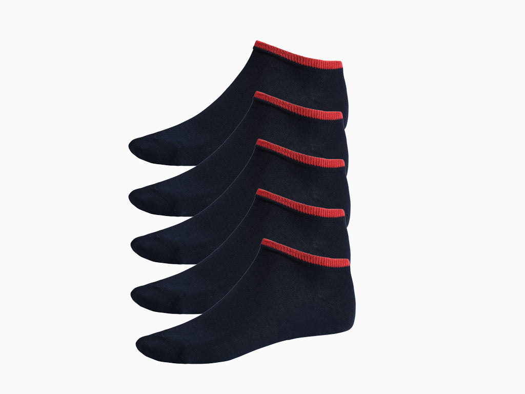 Bamboo Socks Sneaker Navy Blue 5-pack <tc>BAMLUGA</tc>