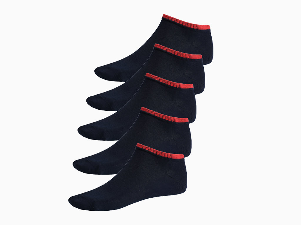 Bamboo Socks Sneaker Navy Blue 5-pack <tc>BAMLUGA</tc>